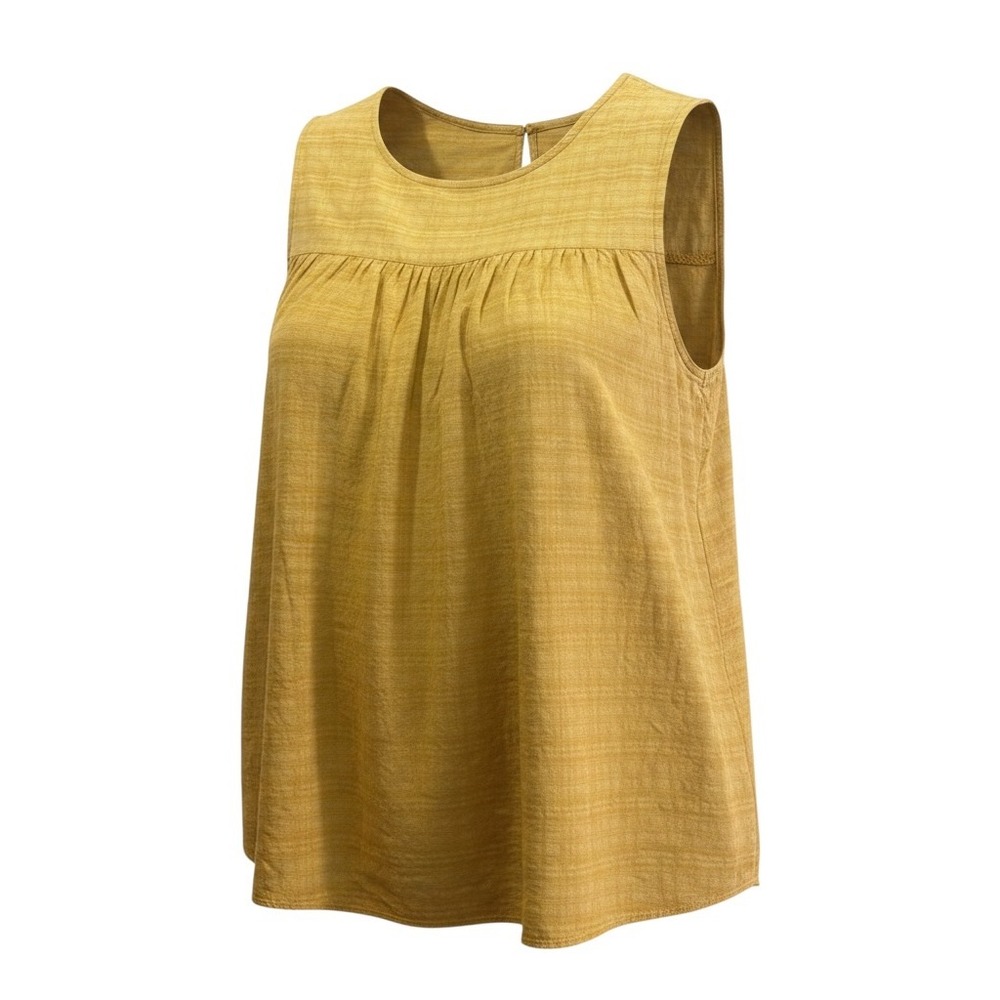Sonoma Goods For Life Mustard Yellow Textured Sleeveless Babydoll Top XL